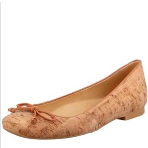 Designer Stuart Weizman Stringin Shimmer Beige Cork Ballet Flats 8.5